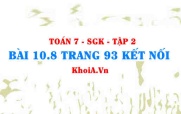 Bài 10.8 trang 93 Toán 7 Kết nối tri thức Tập 2